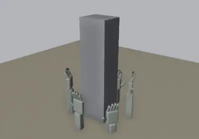 Hands rise out of the seabed, take the wizard, and drop back under
